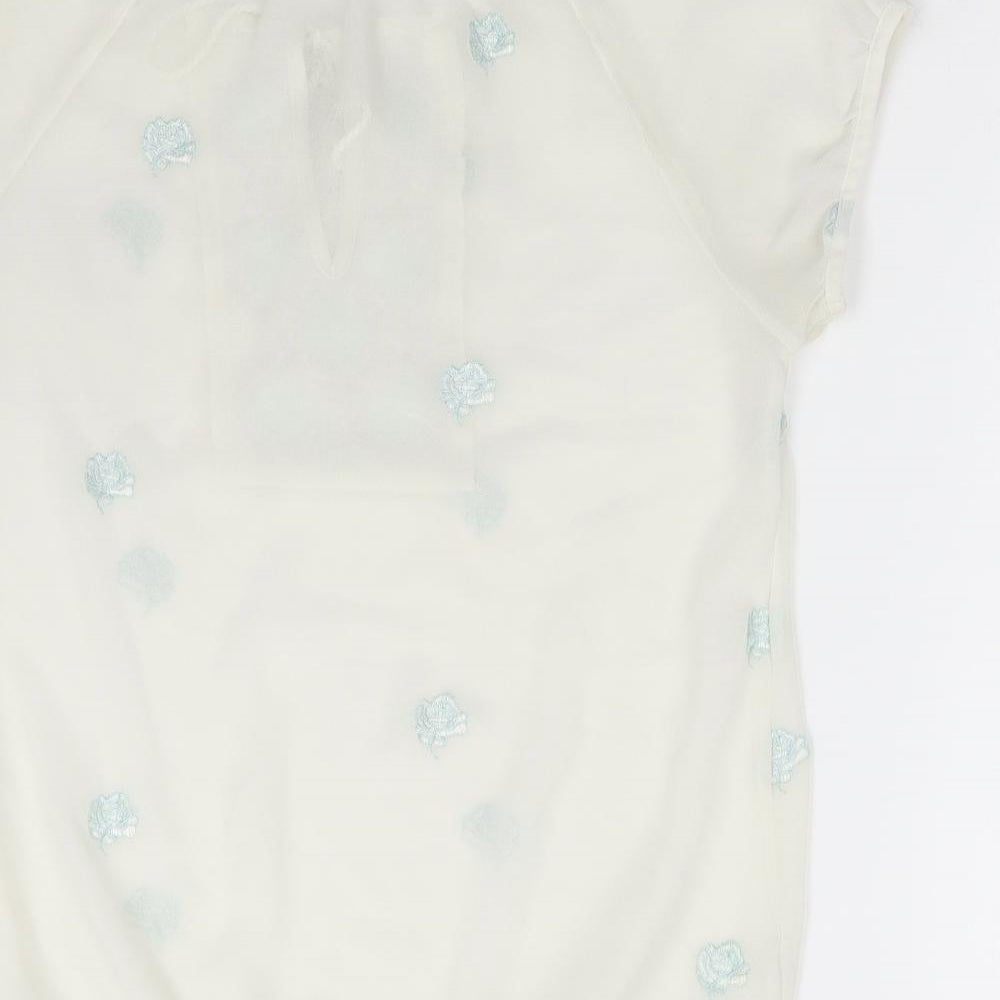 Womens UK Size M Preworn White Basic Blouse