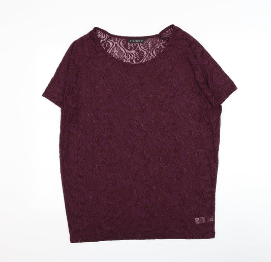 Womens UK Size 14 Dunnes Stores Purple Basic T-Shirt