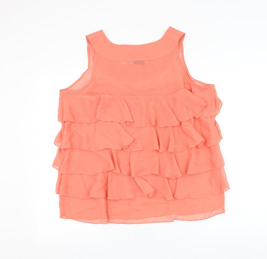 Epilogue Womens Pink Polyester Basic Blouse Size 20 Round Neck