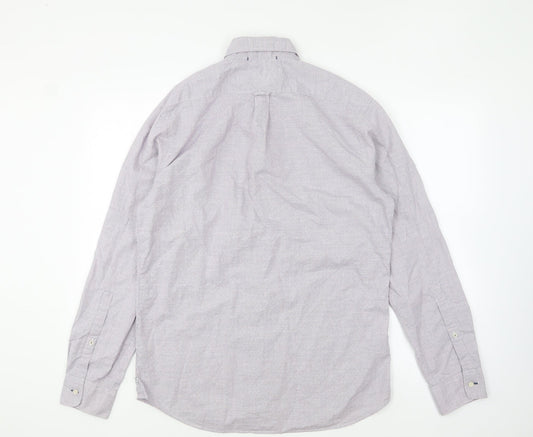 Mens UK Size M Industrie Purple Button-Up Long Sleeve Casual Shirt