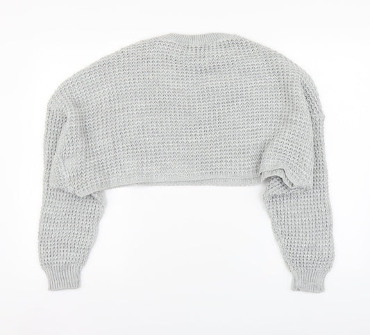 Womens UK Size S PRETTYLITTLETHING Grey Pullover Jumper