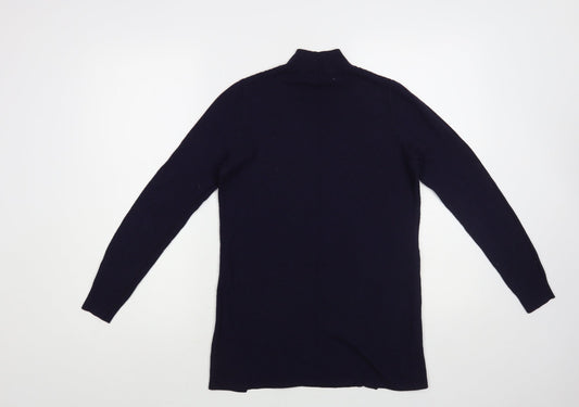 F&F Womens Blue Mock Neck Polyester Pullover Jumper Size 6