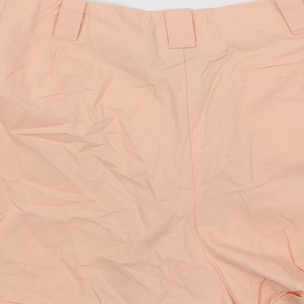 ASOS Womens Orange Cotton Hot Pants Shorts Size 10 Regular Button