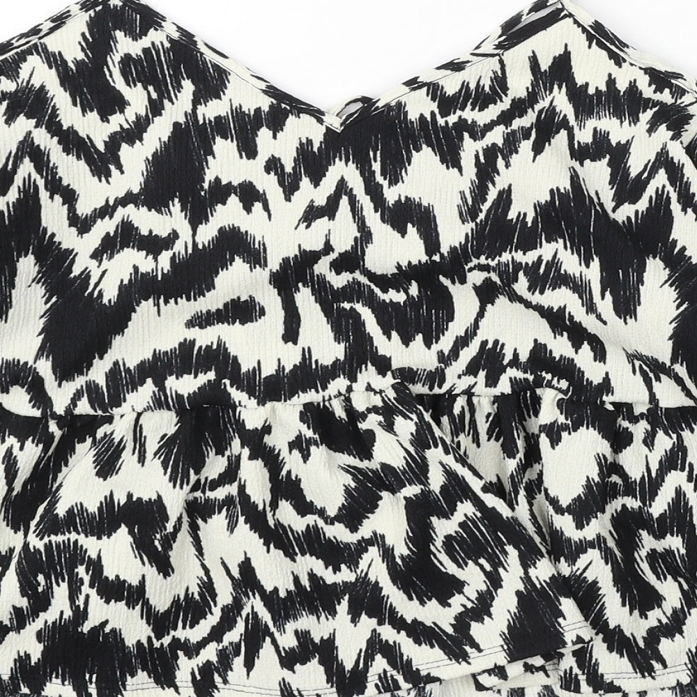 George Womens Multicoloured Geometric Polyester Basic Blouse Size 8 Round Neck