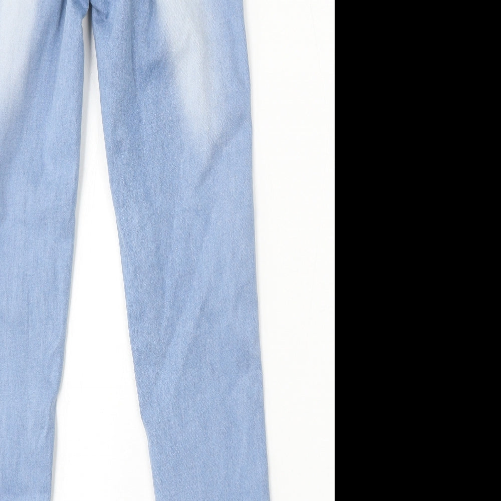 SheIn Womens Blue Cotton Skinny Jeans Size 2XS L28 in Regular Button