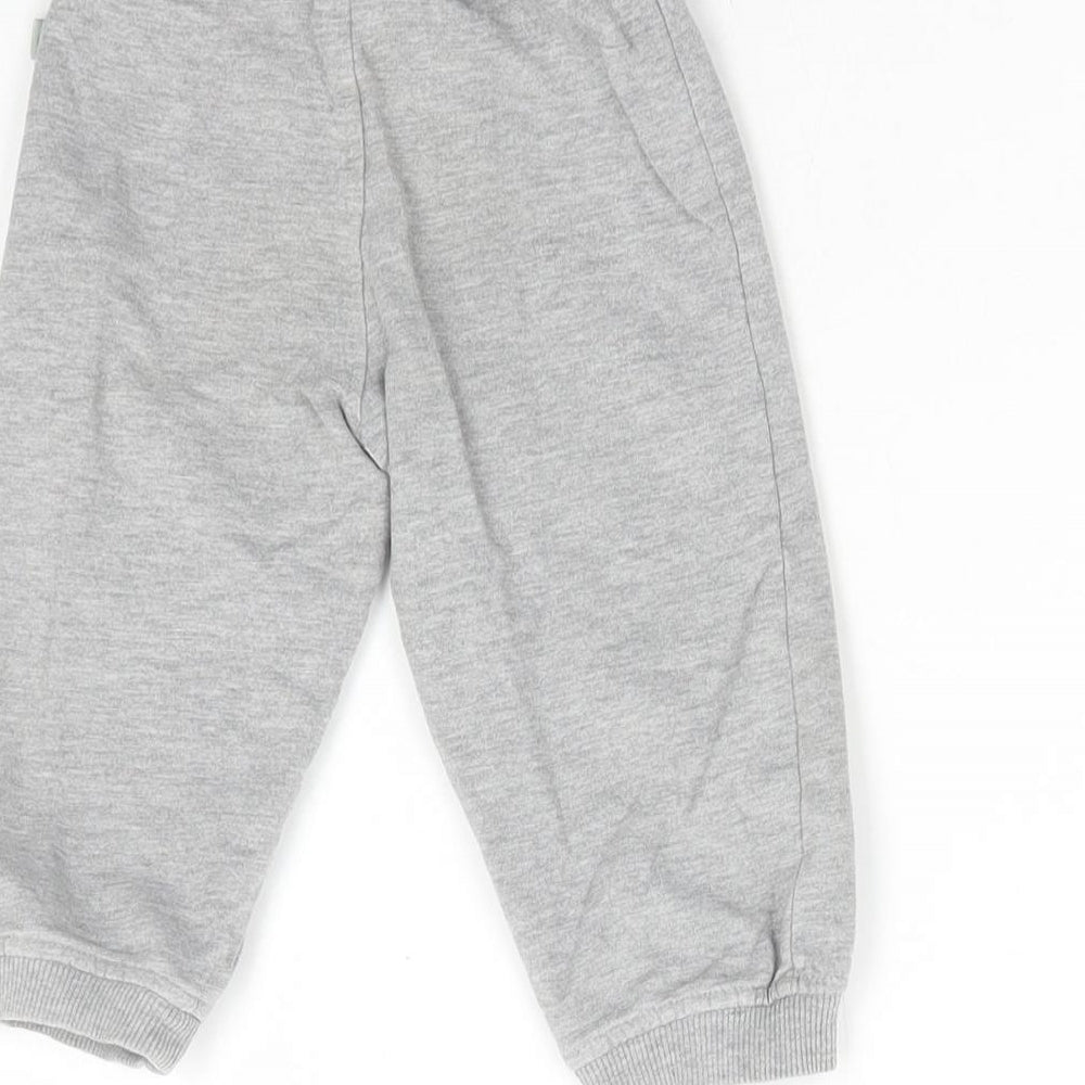 Liegeland Boys Grey Cotton Jogger Trousers Size 18 Months Drawstring