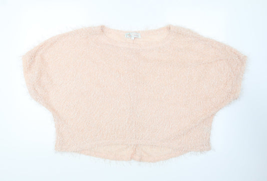 Womens UK Size L Cameo Rose Pink Basic T-Shirt