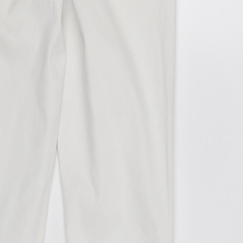 Denim & Co. Womens White Cotton Skinny Jeans Size 8 L28 in Regular Button