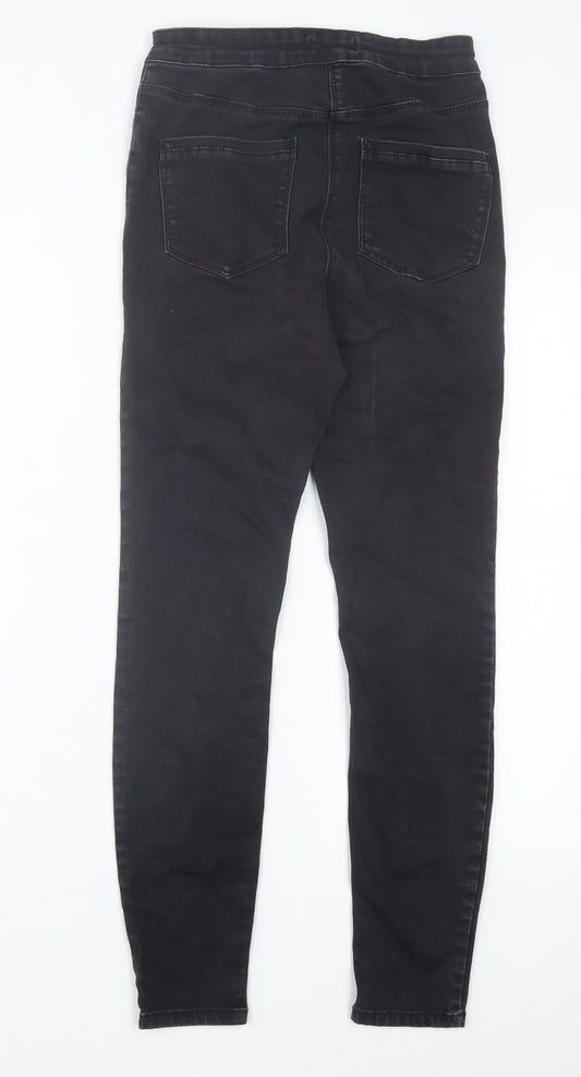 Matalan Womens Black Cotton Skinny Jeans Size 12 L27 in Regular Button