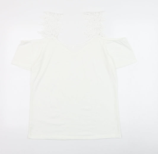 Womens UK Size M Preworn White Basic Blouse