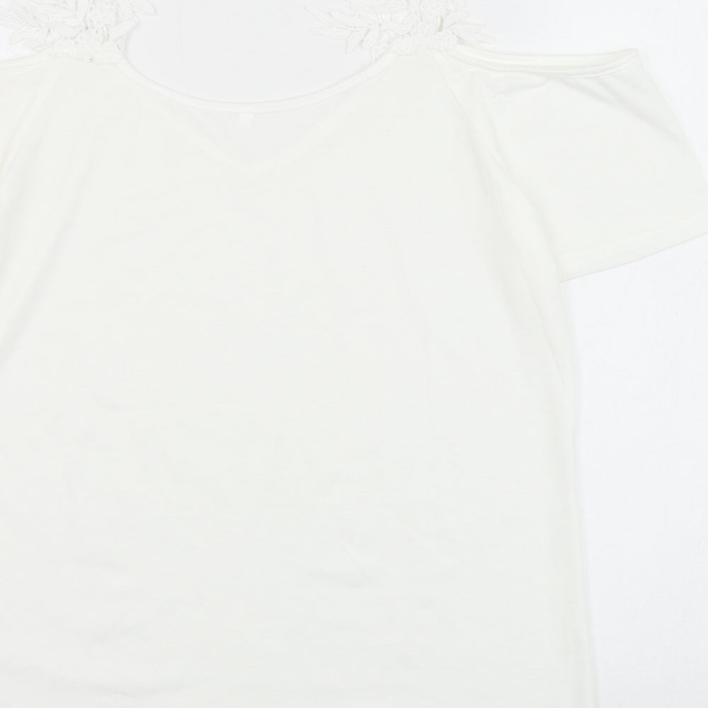 Womens UK Size M Preworn White Basic Blouse