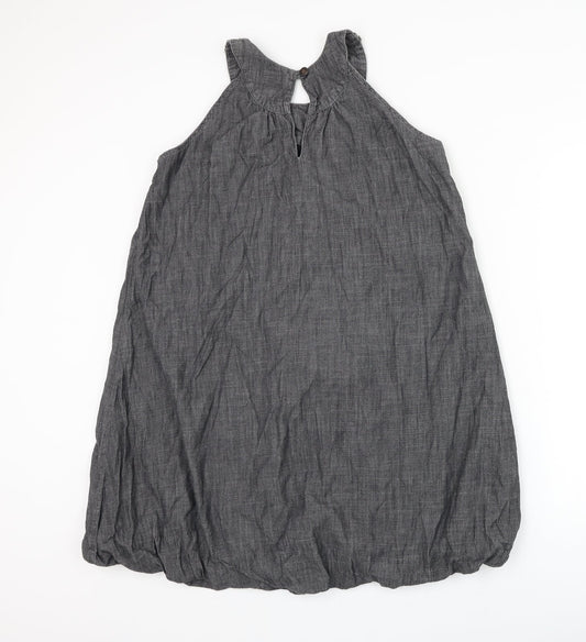 NEXT Womens Grey Cotton Shift Size 12 Round Neck Pullover