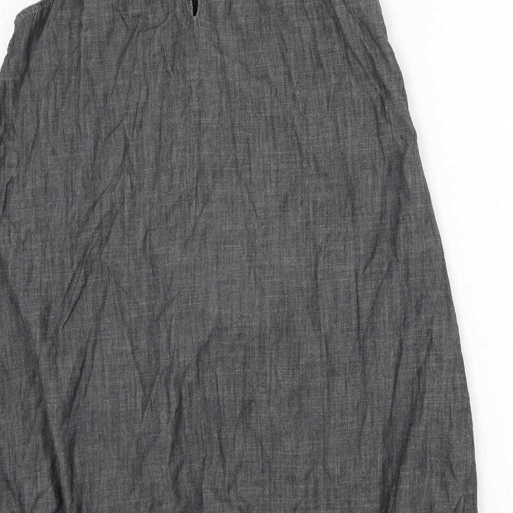 NEXT Womens Grey Cotton Shift Size 12 Round Neck Pullover