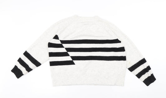 Womens UK Size M Marks and Spencer White Pullover Jumper