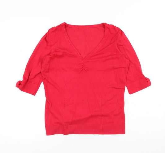 Womens UK Size M Coast Red Basic T-Shirt