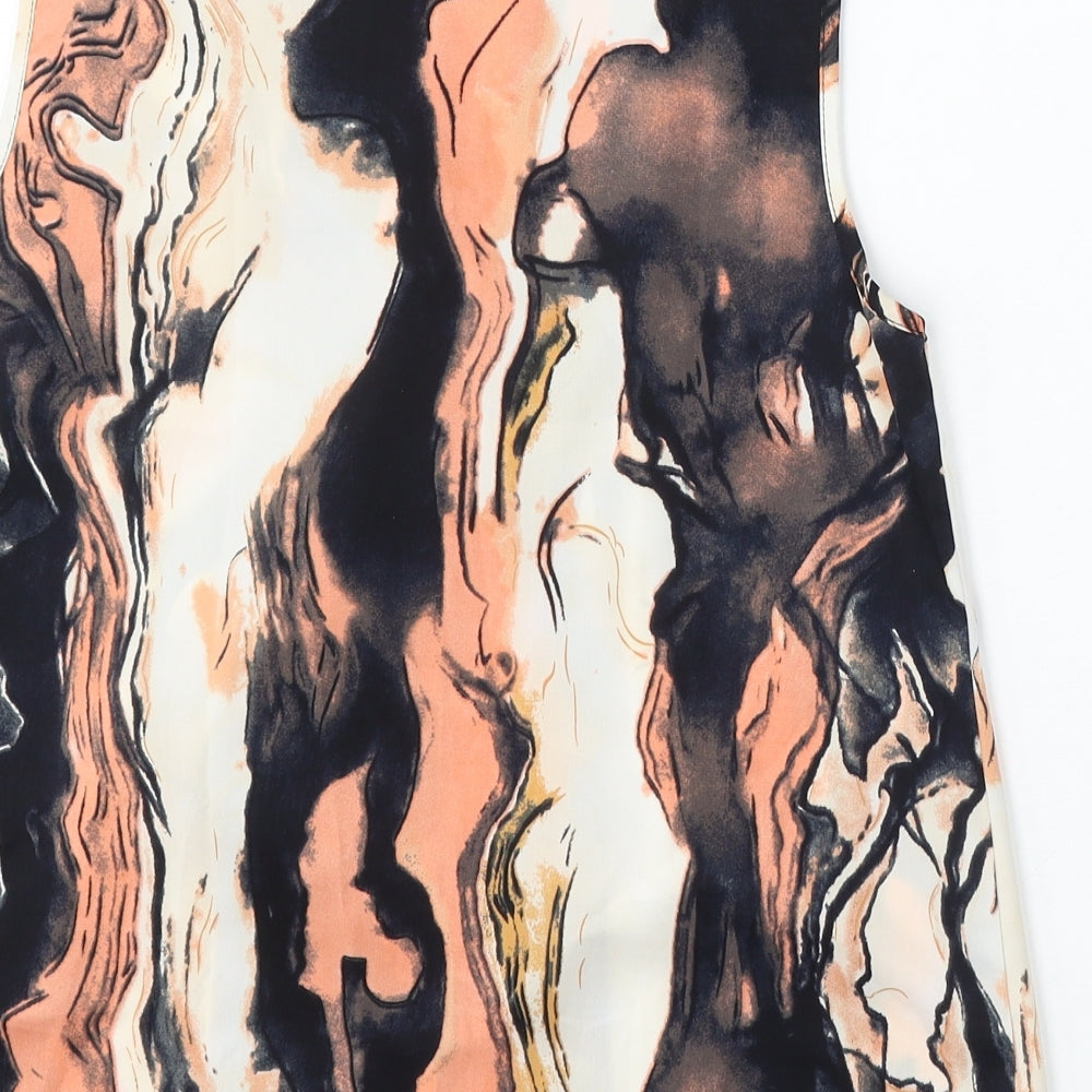 SheIn Womens Multicoloured Geometric Polyester Basic Blouse Size M V-Neck