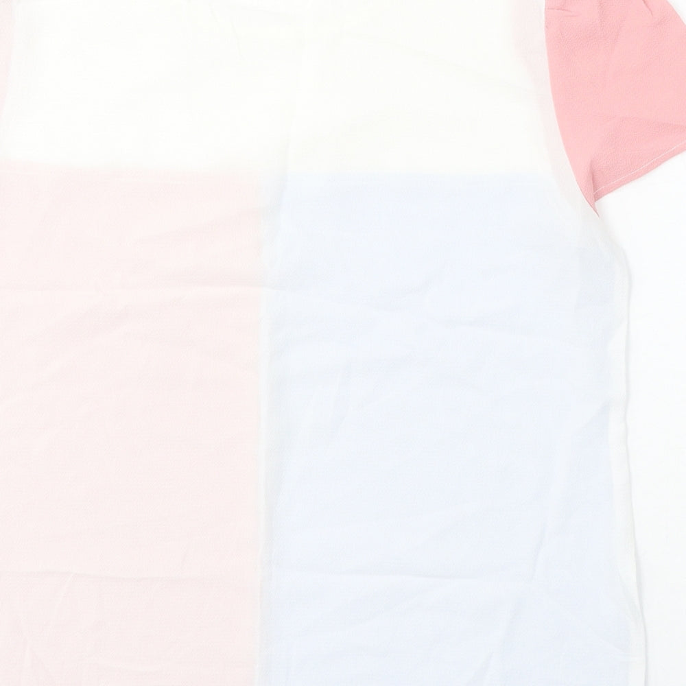 SheIn Womens Multicoloured Viscose Basic T-Shirt Size S Round Neck