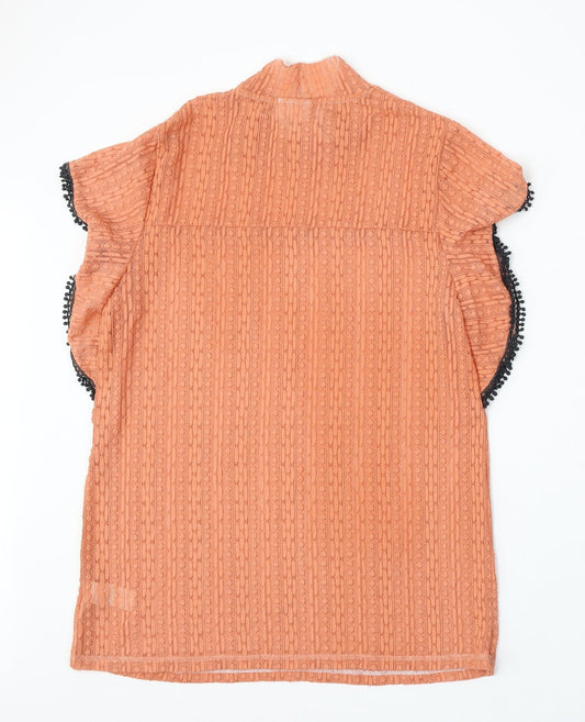 Womens UK Size 12 NEXT Orange Basic Blouse