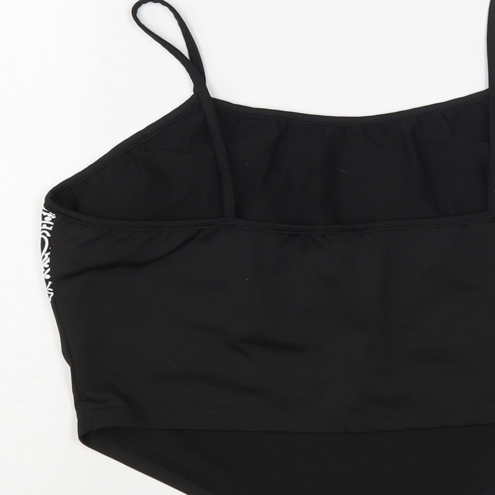 SheIn Womens Black Paisley Polyester Camisole Tank Size XL Round Neck - Cropped Bandana-Style Top