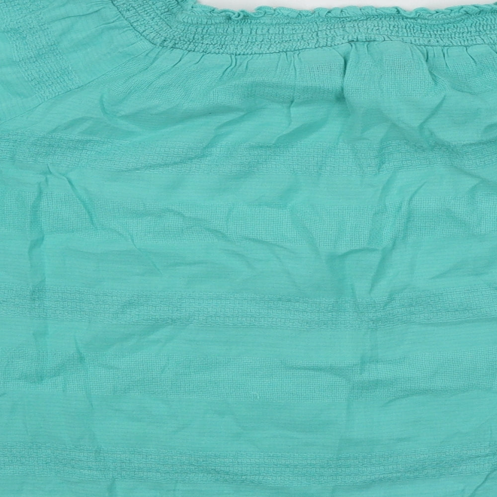 F&F Womens Blue Viscose Basic Blouse Size 14 Round Neck