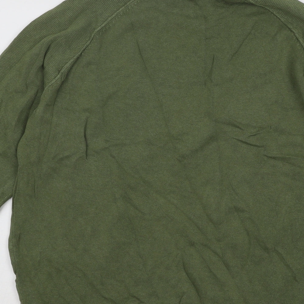 Cedar Wood State Mens Green Round Neck Cotton Pullover Jumper Size M