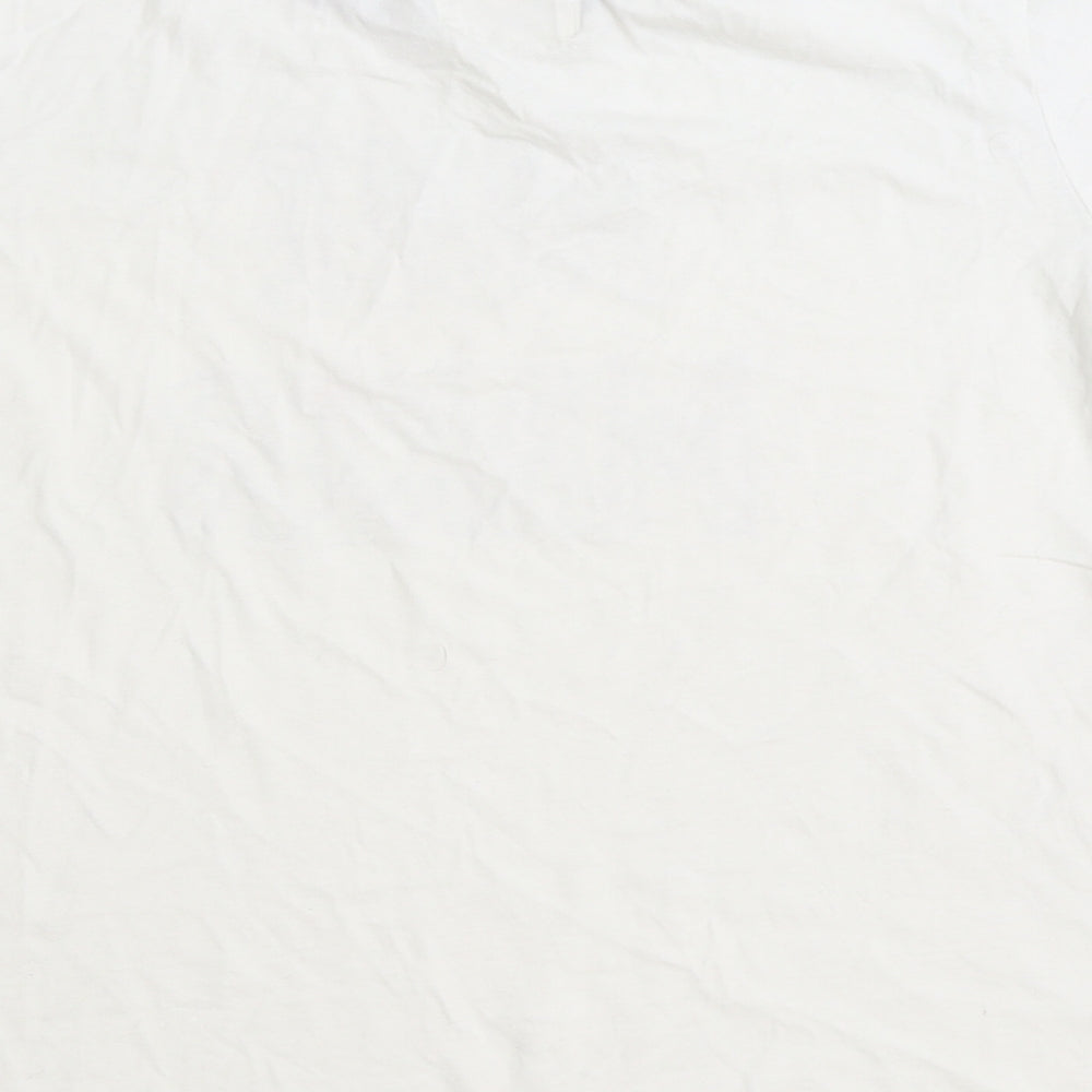 Matalan Womens White Cotton Basic T-Shirt Size M Round Neck - Rule Maker