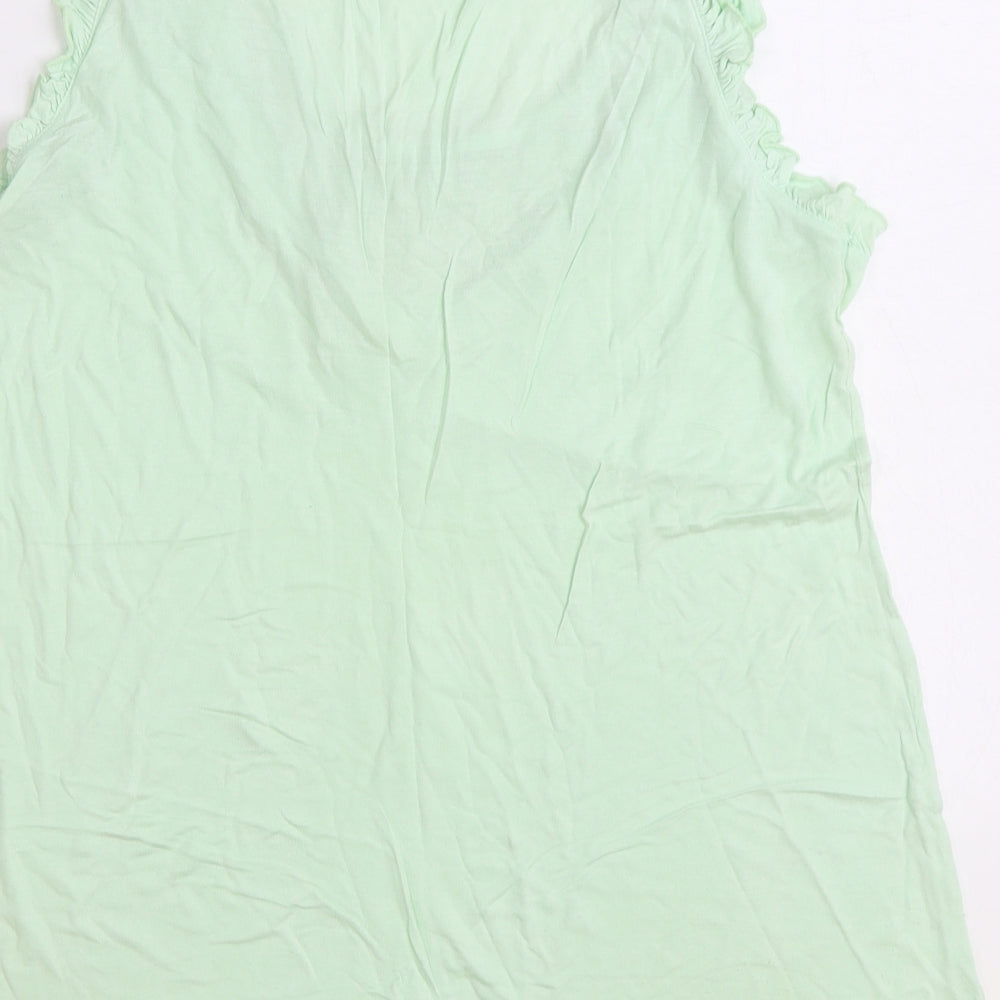F&F Womens Green Viscose Basic Tank Size 12 Scoop Neck