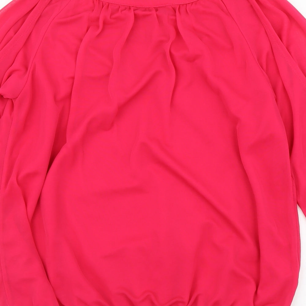 Womens UK Size S Wallis Pink Basic Blouse