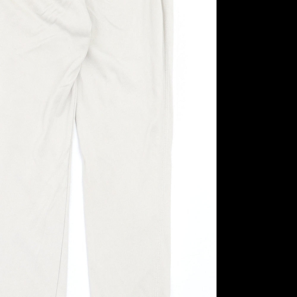 H7m Womens Beige Cotton Jogger Trousers Size M L29 in Slim Drawstring