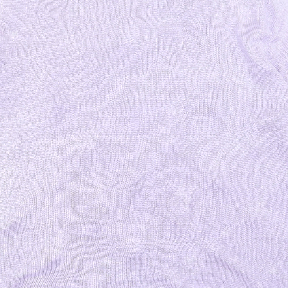 Womens UK Size L Bonmarch Purple Basic T-Shirt