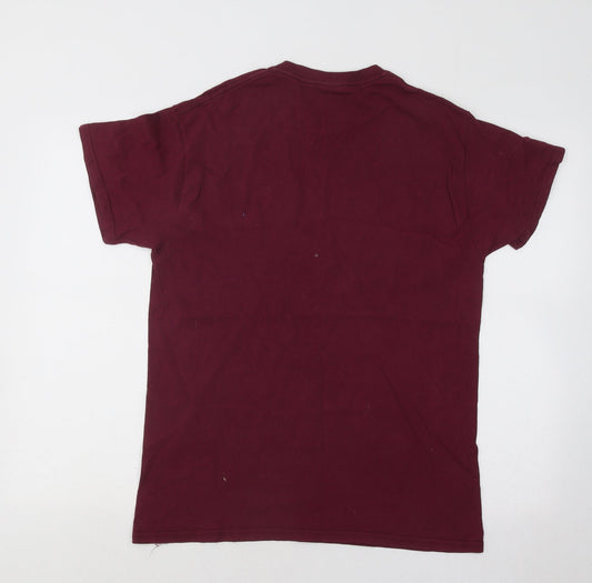 Womens UK Size M Gildan Purple Basic T-Shirt