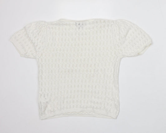 Womens UK Size XS Primark White Pullover Jumper