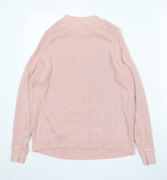 Womens UK Size M Divided Pink Pullover Jumper