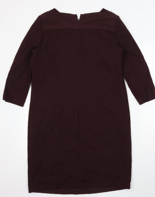Sandwich Womens Red Polyester Pencil Dress Size 12 Round Neck Zip