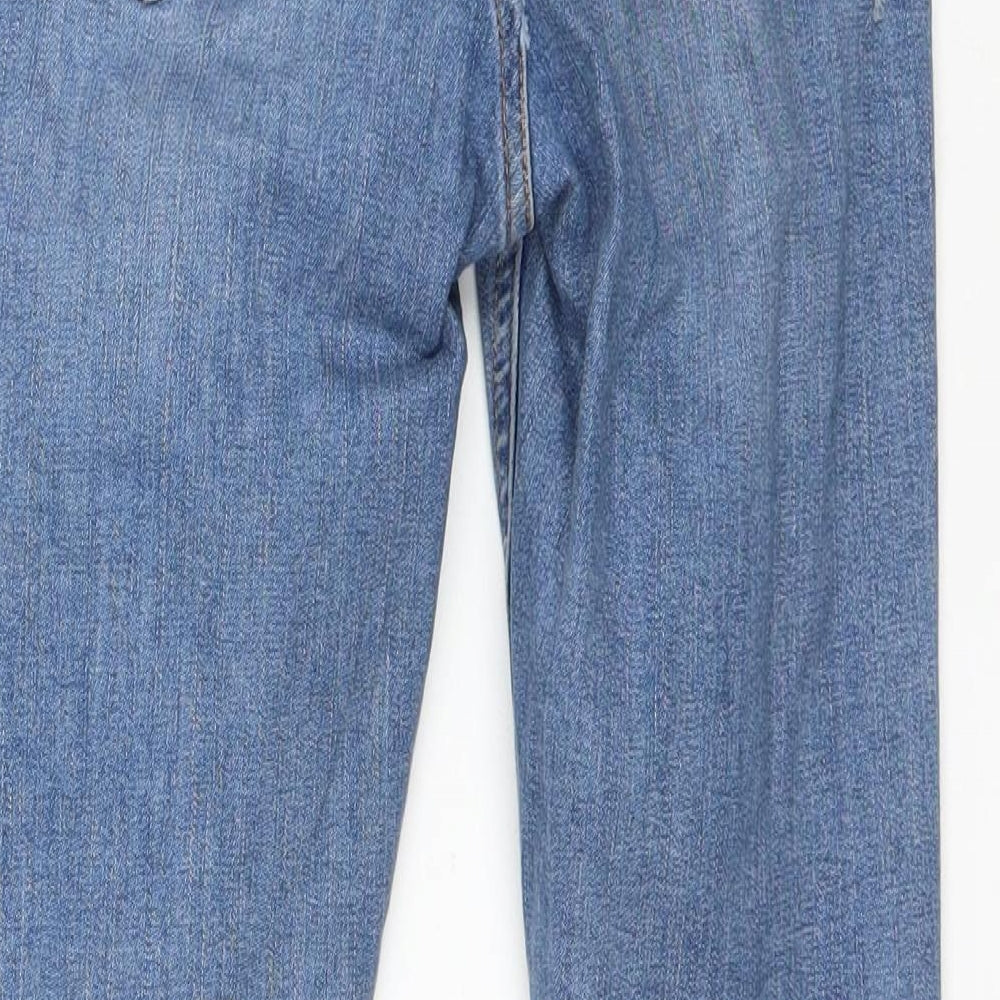 Topshop Womens Blue Cotton Skinny Jeans Size 8 L24 in Regular Zip