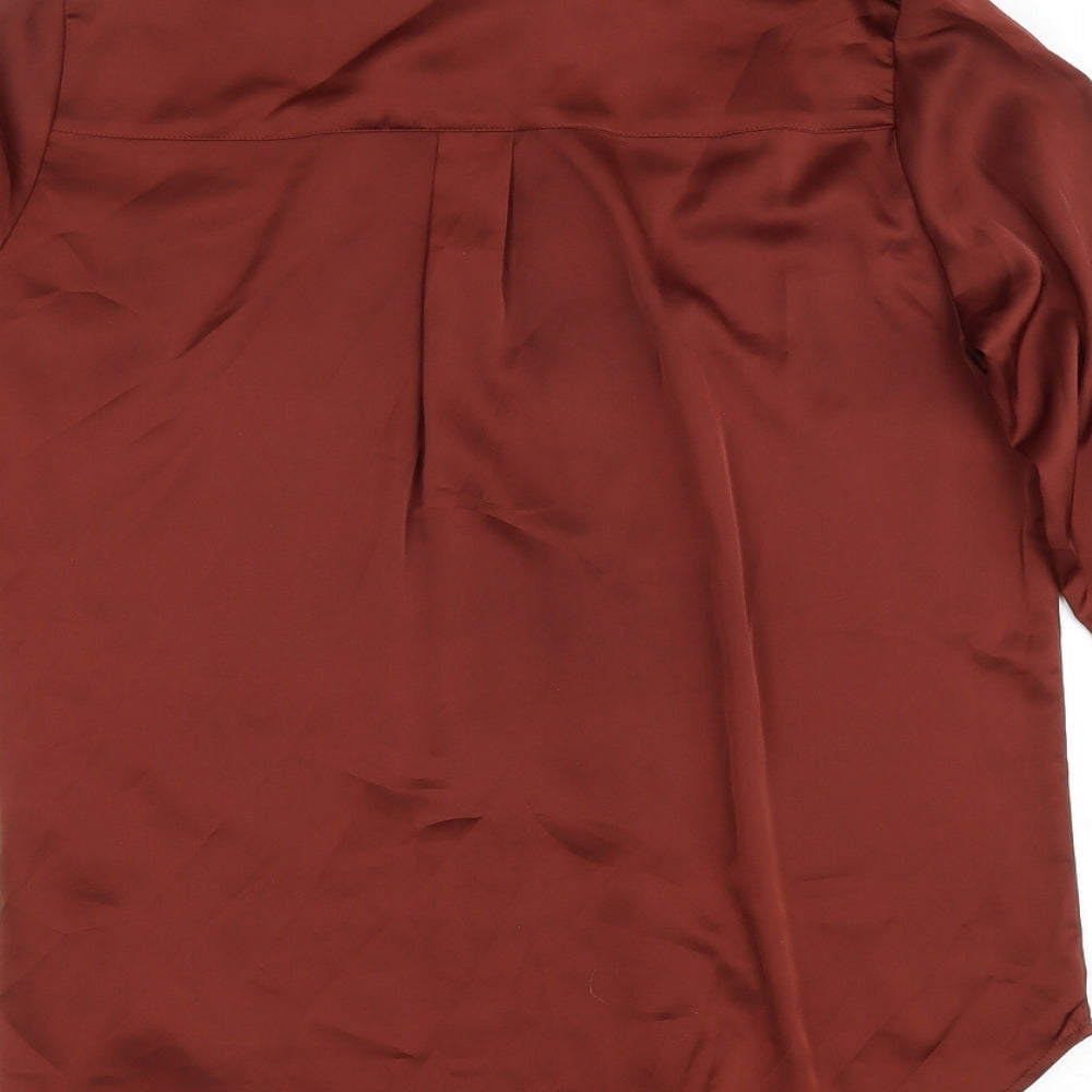 Womens UK Size 32 H&M Brown Basic Button-Up