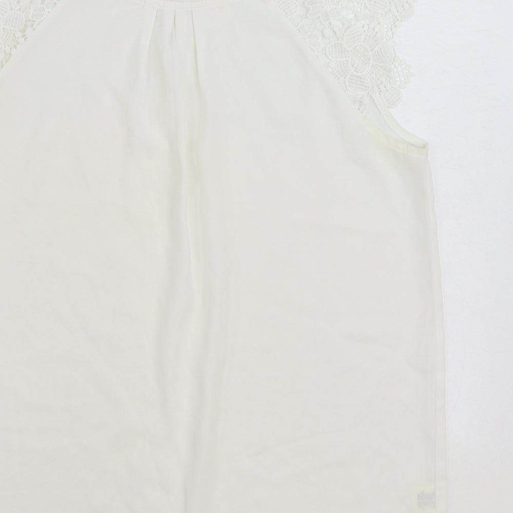 Womens UK Size M Adiva White Basic Blouse