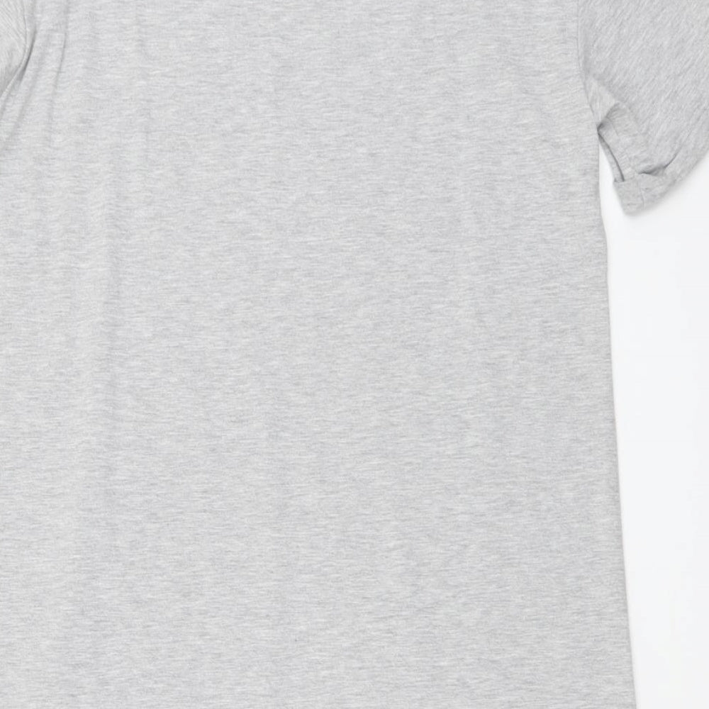 SheIn Womens Grey Polyester T-Shirt Dress Size M Round Neck Pullover - Do Not Touch Me