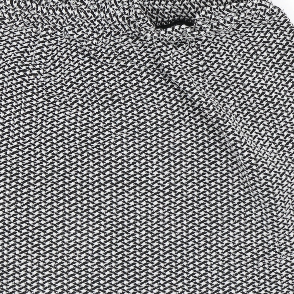 New Look Womens Black Geometric Polyester A-Line Skirt Size 8