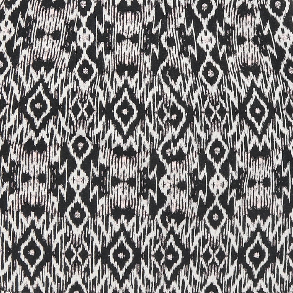 New Look Womens Multicoloured Geometric Polyester A-Line Skirt Size 8 Zip