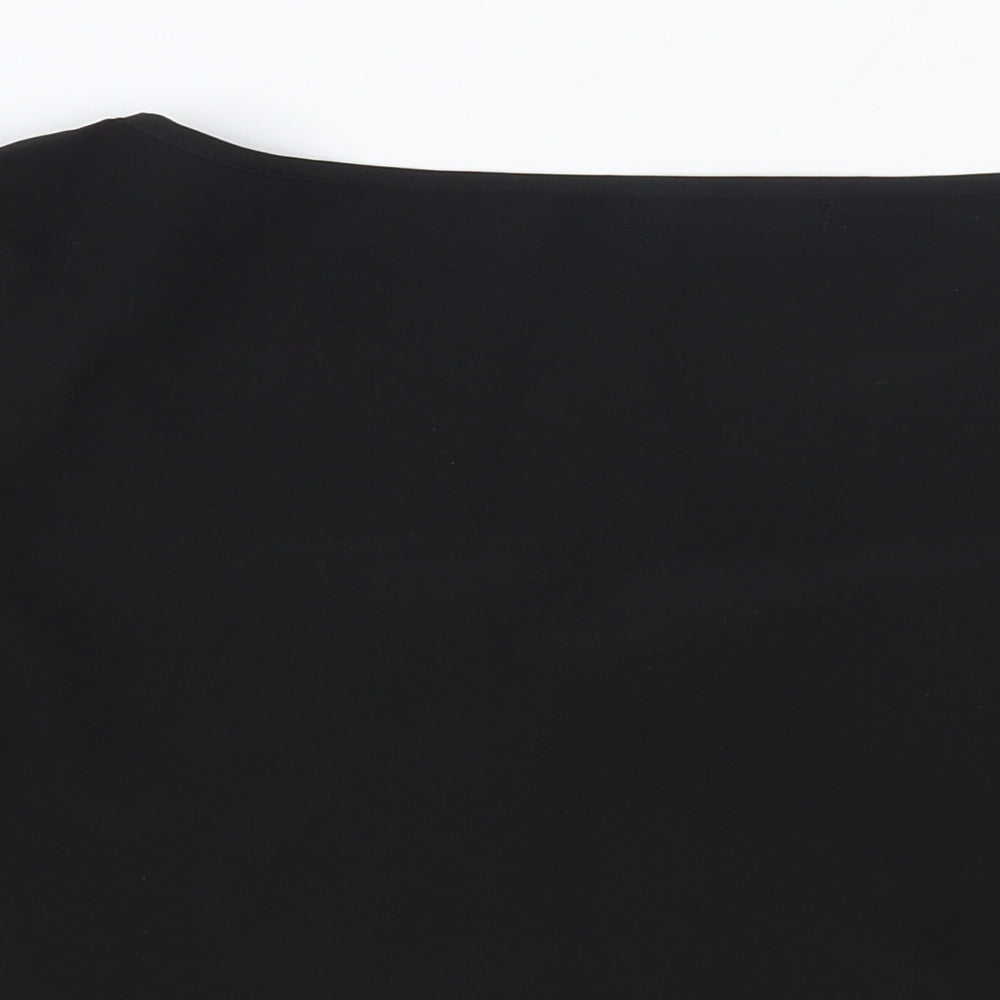 SheIn Womens Black Polyester Cropped Blouse Size L Square Neck