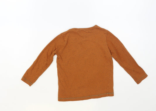 TU Boys Brown Cotton Pullover T-Shirt Size 2-3 Years Crew Neck Pullover - Bear Cub
