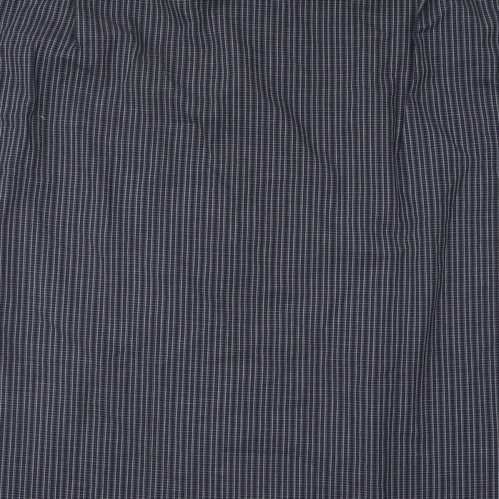 Mens UK Size 16 TownCraft Blue Button-Up Short Sleeve Casual Shirt