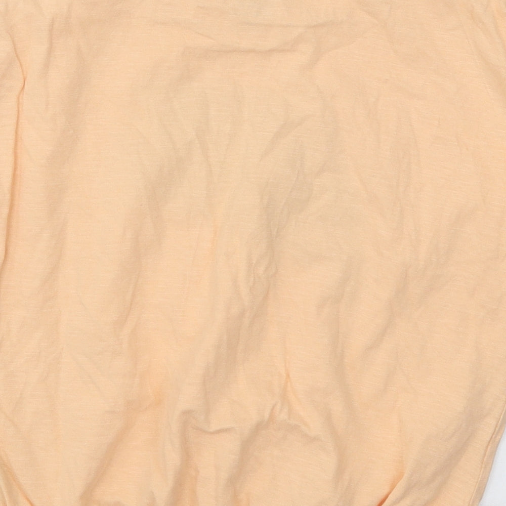 NEXT Girls Orange Cotton Basic T-Shirt Size 6 Years Round Neck Pullover - Awesome
