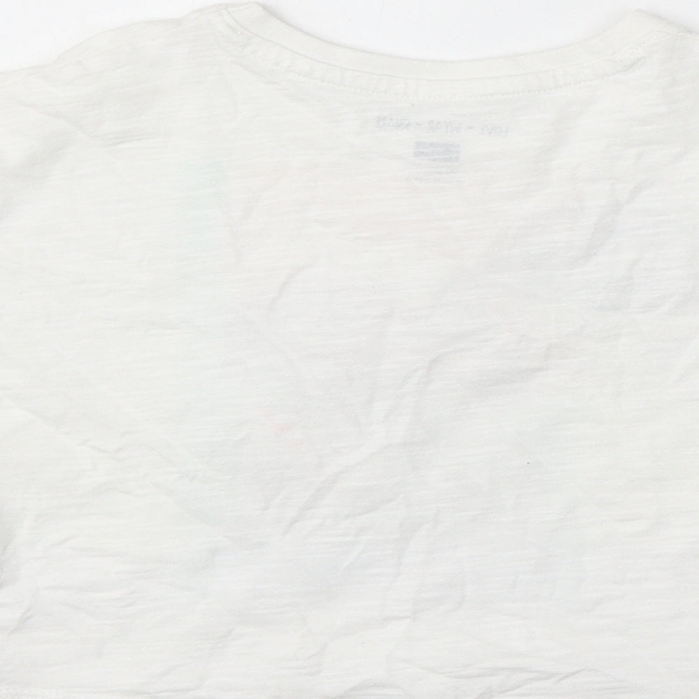 F&F Girls White Cotton Basic T-Shirt Size 5-6 Years Round Neck - Ready For The Summer