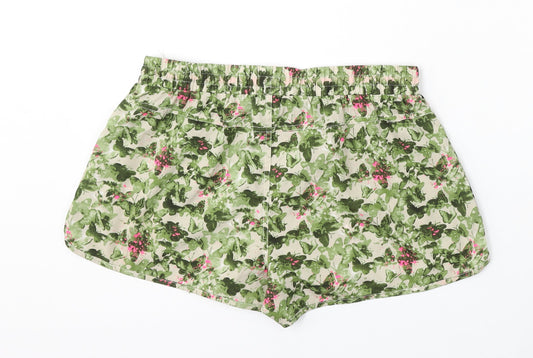 Atmosphere Womens Green Floral Polyester Bermuda Shorts Size 10 L4 in Regular Drawstring