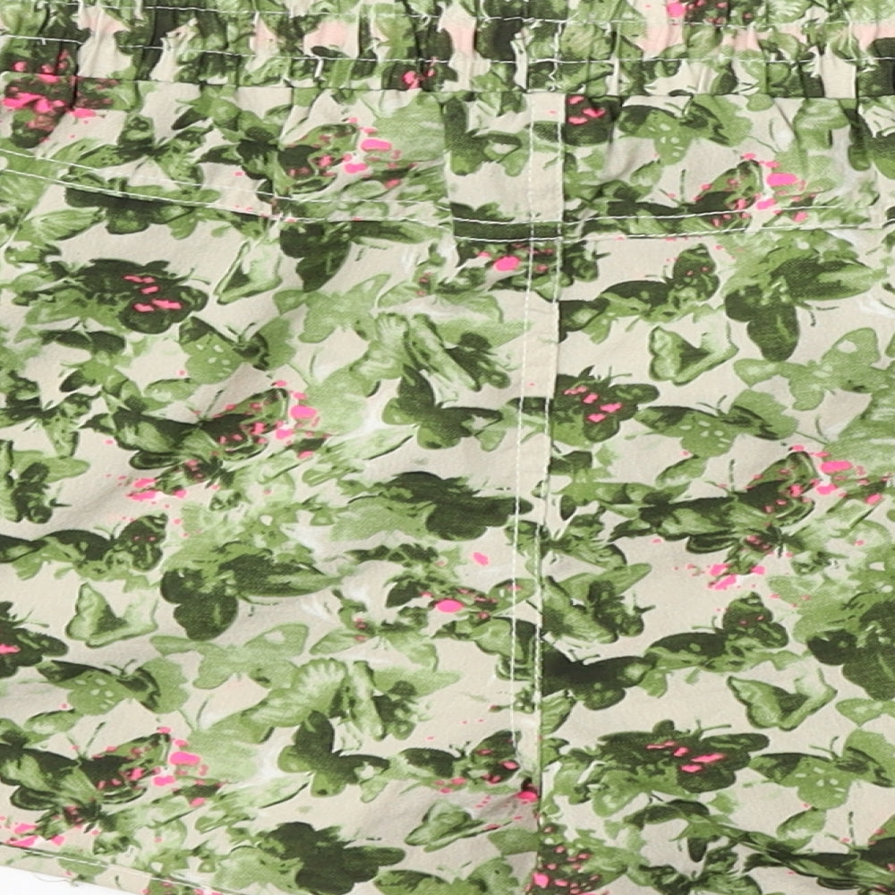 Atmosphere Womens Green Floral Polyester Bermuda Shorts Size 10 L4 in Regular Drawstring