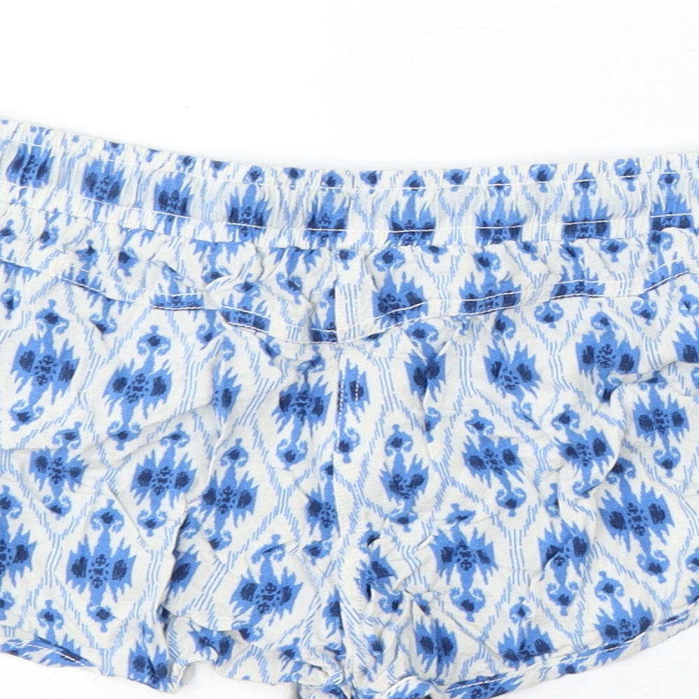 Denim & Co. Womens Blue Polyester Bermuda Shorts Size 8 L3 in Regular Drawstring