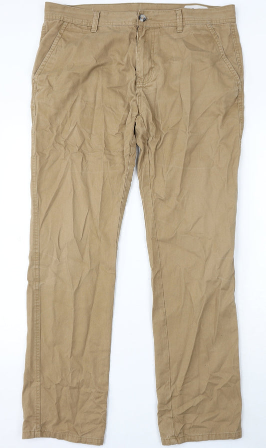 Womens UK Size 36 in Denim & Co. Regular Fit Beige Trousers