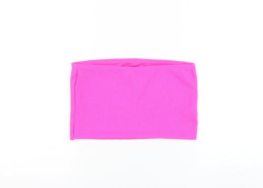 Womens UK Size M Miss Selfridge Pink Cropped Tank